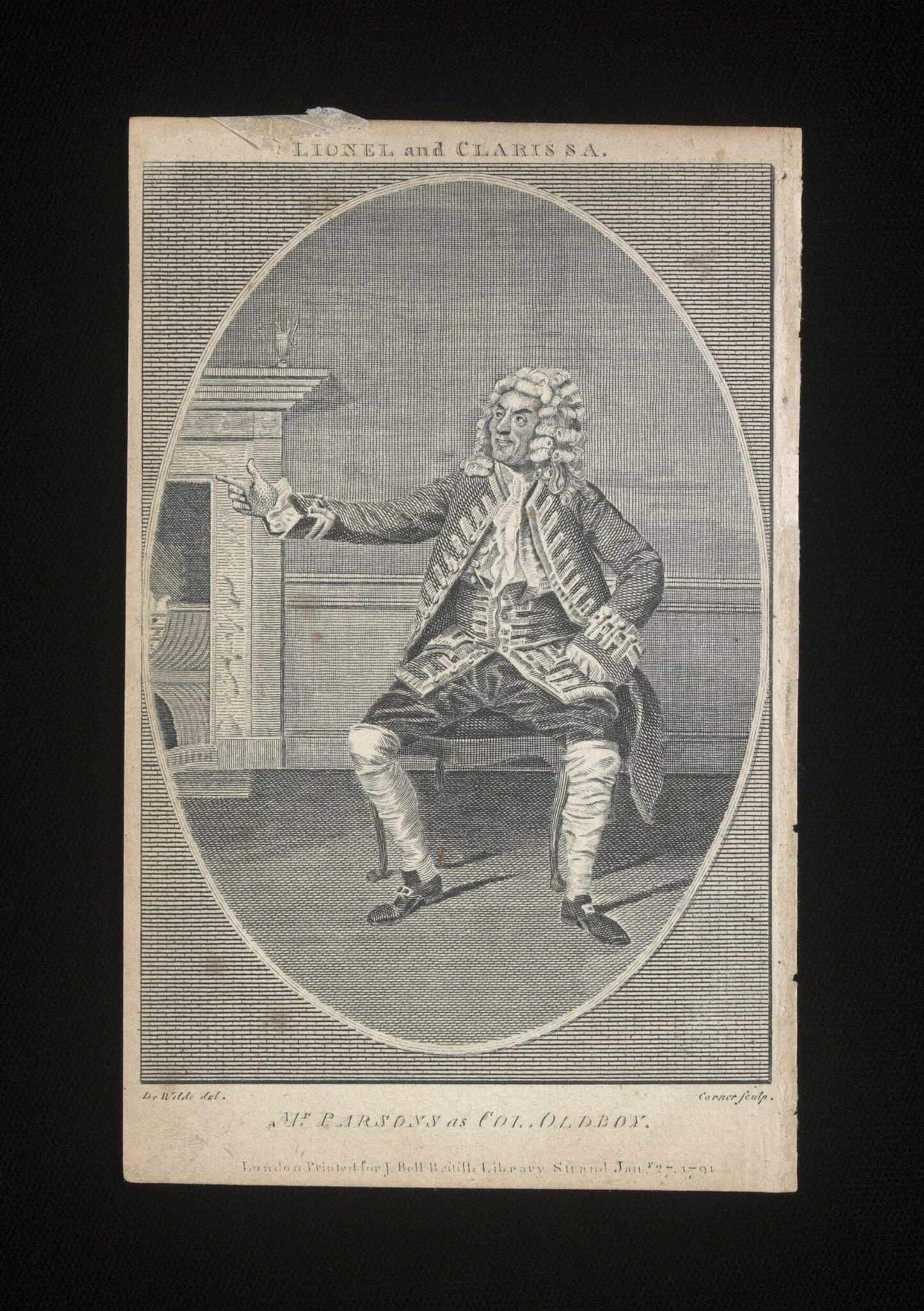 Mr Parsons as Col. Oldboy in Lionel and Clarissa, detail