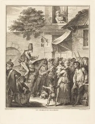 Le charlatan allemand, by Isidore-Stanislas Helman, ink, 1777