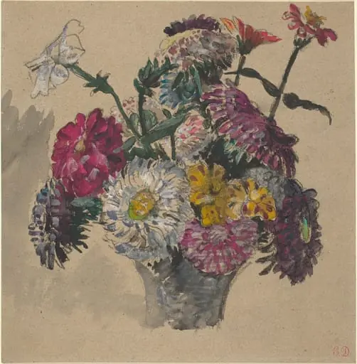 Flowers, by Eugène Delacroix, chalk, 1843