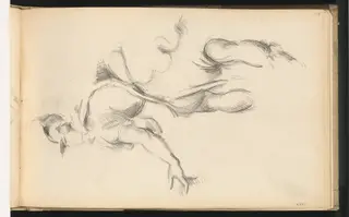 Study of the Allegorical Figure France in Rubens' "The Exchange of the Two Princesses", by Paul Cézanne, ink, 1884