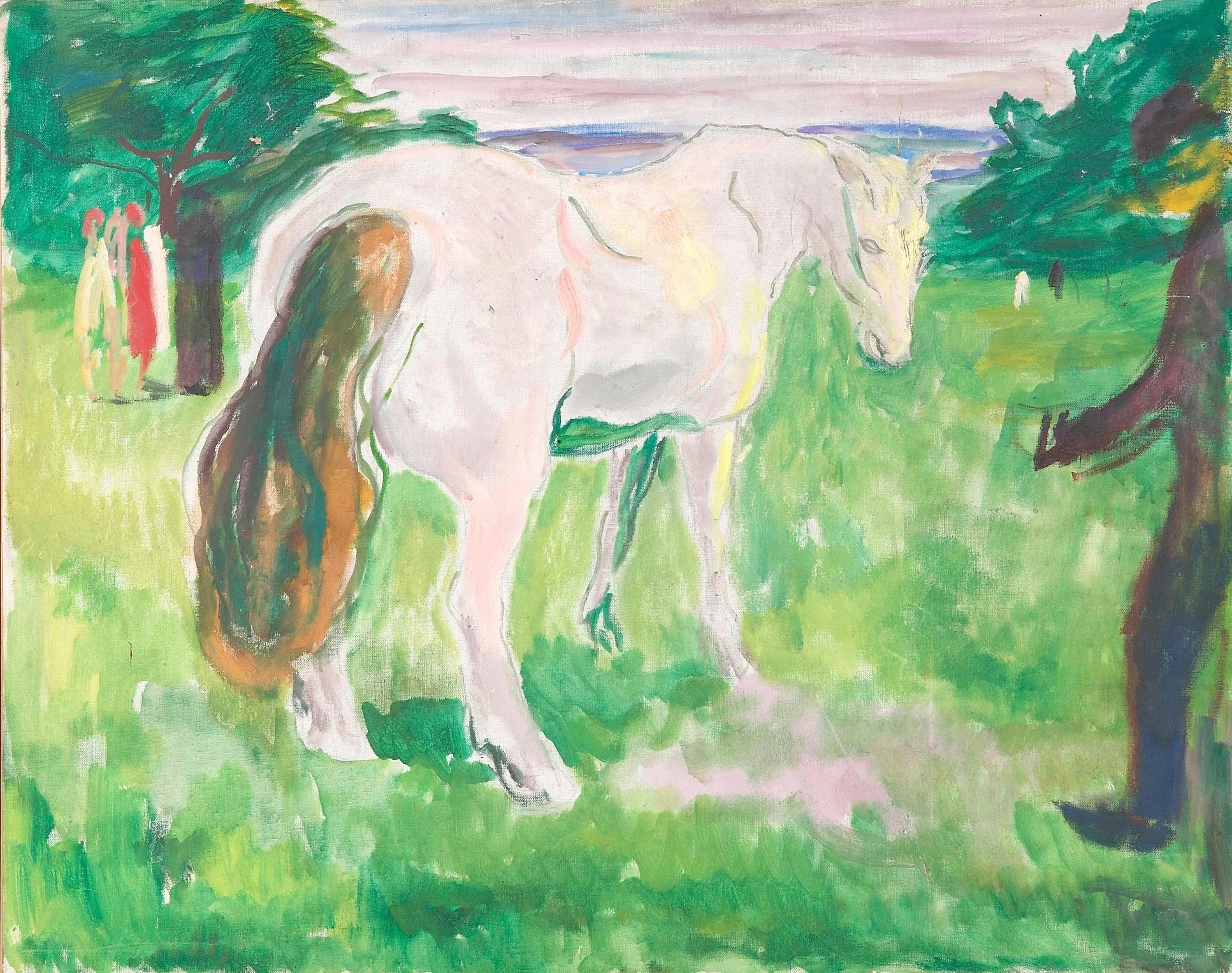 White Horse in a Green Meadow, detail
