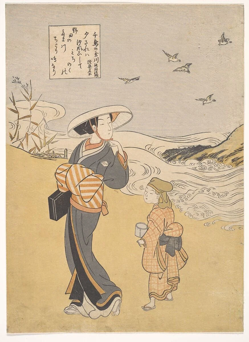 六玉川 「千鳥の玉川 陸奥名所」|“The Jewel River of Plovers, a Famous Place in Mutsu Province,” from the series Six Jewel Rivers (Mu Tamagawa: Chidori no Tamagawa, Mutsu meisho), detail