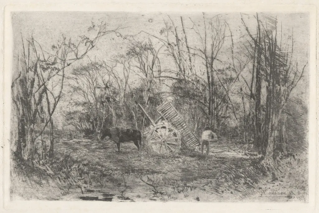 Workers in the Countryside, by Pompeo Mariani, ink, 1891