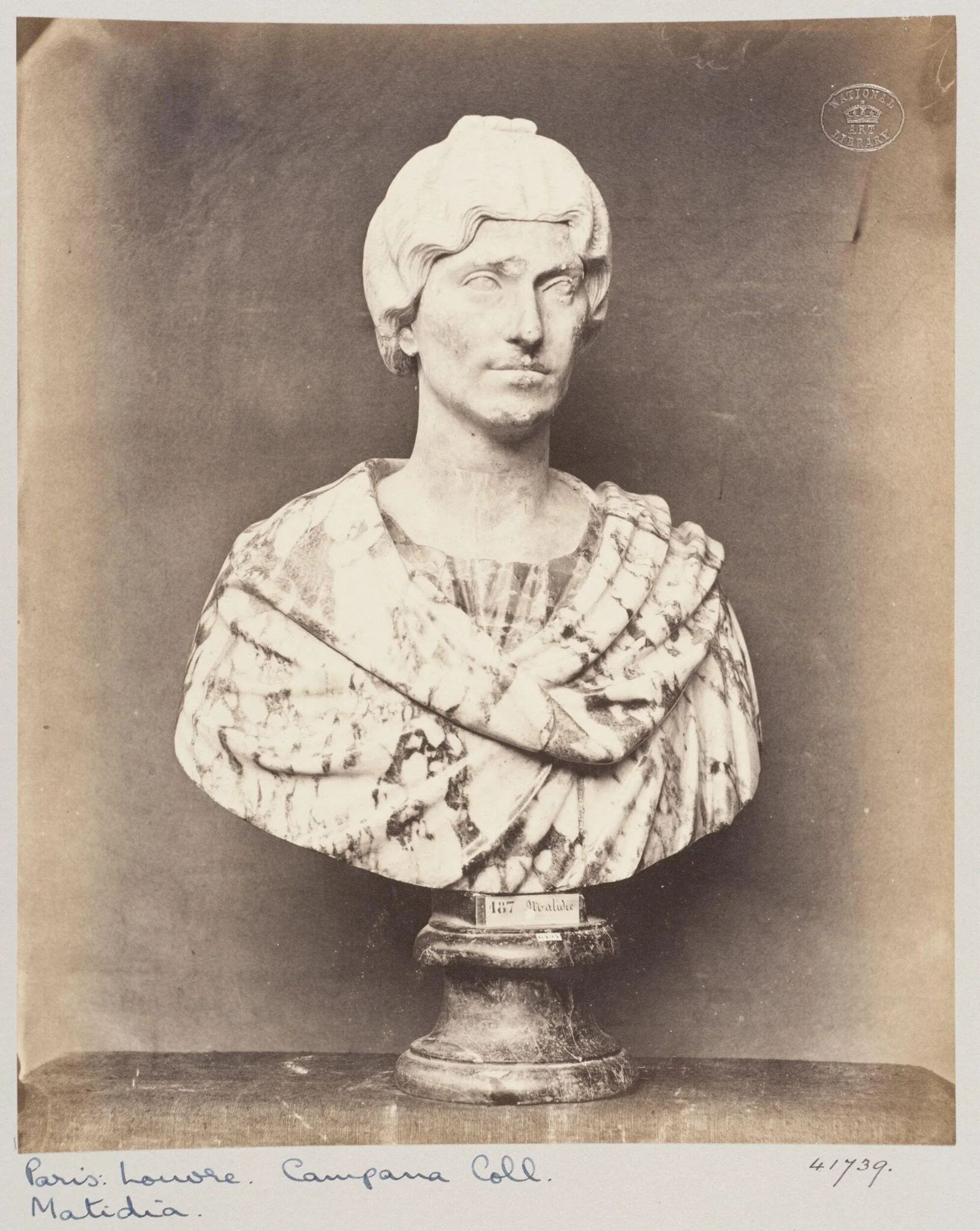 Marble bust of Matidie, detail