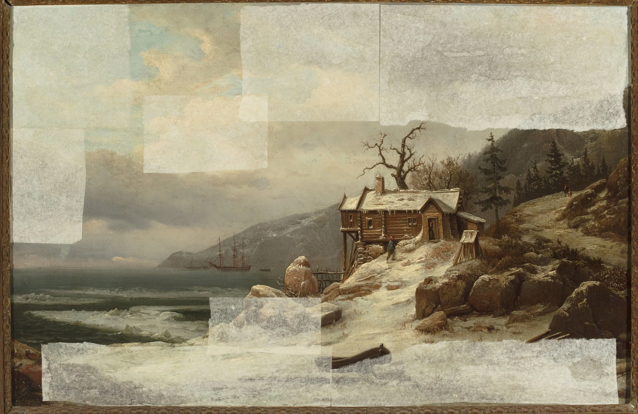 Winter landscape from Norway /view of Sognefjord/, detail