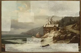 Winter landscape from Norway /view of Sognefjord/, by Chrystian Breslauer, oil, 1837
