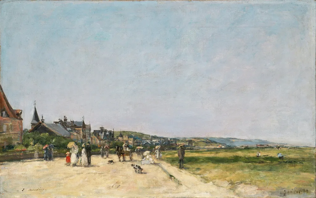 Deauville, the Terrace, by Eugène Boudin, oil, 1892