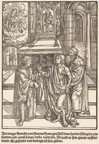 Ain iunger Khnacht von Znaym ..., by Master of the Miracles of Mariazell, ink, 1503