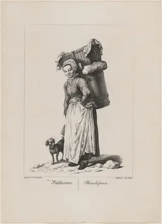 Wäscherinn (Laundress), by Johann Feigel, ink, 1775