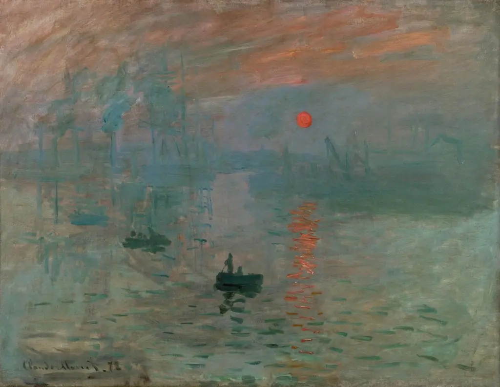 Impression, Sunrise, by Claude Monet, oil, 1872