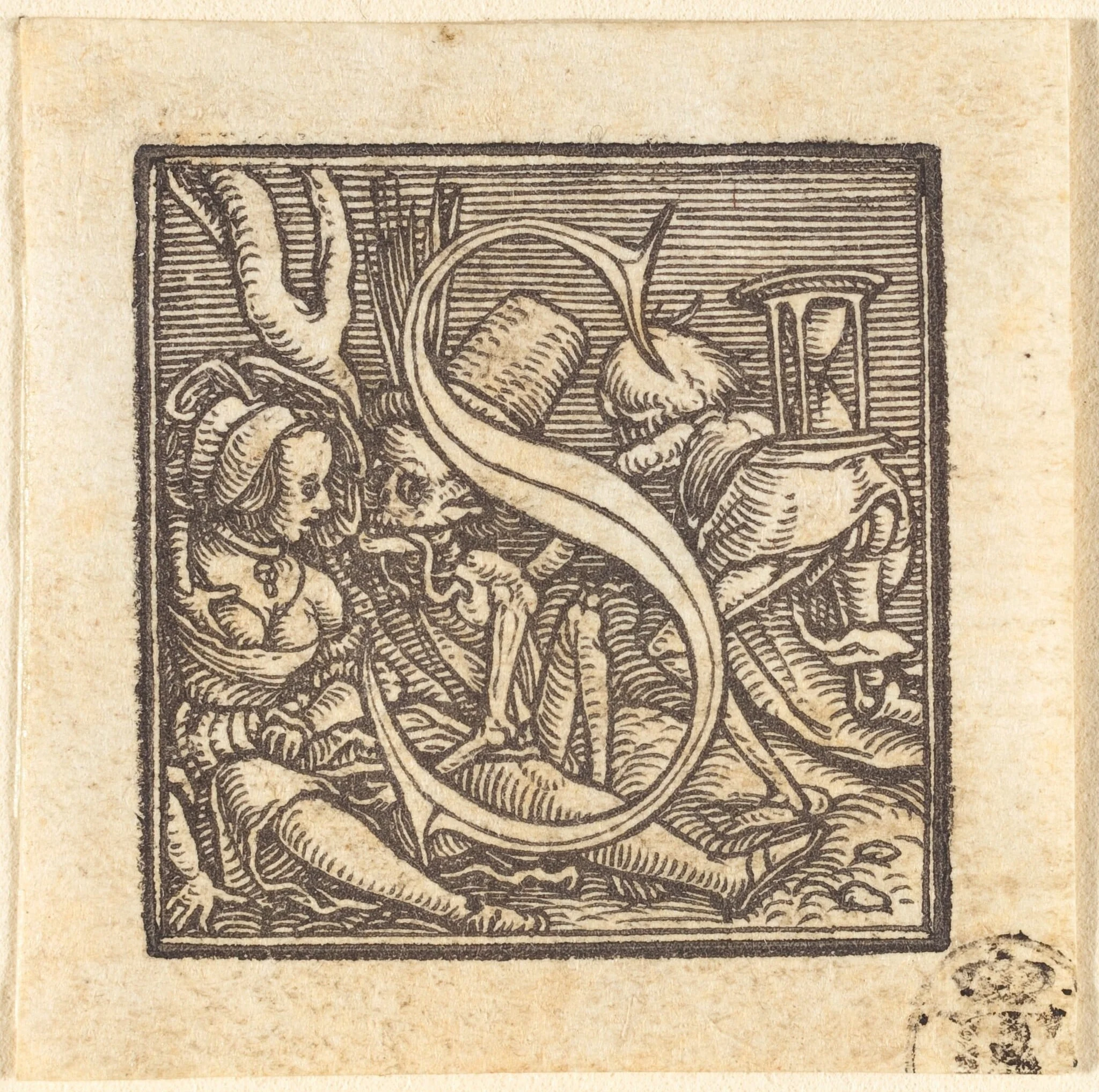 Letter S, detail
