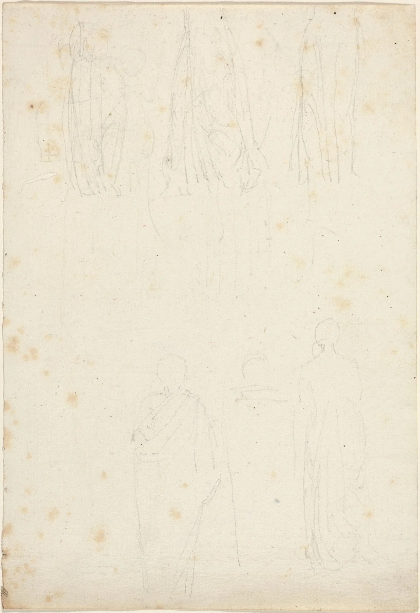Sheet of Studies of Cloaked Figures, detail