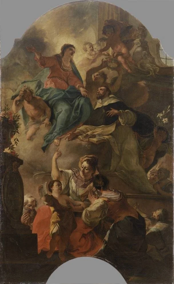 Hl. Dominikus als Fürbitter bei Maria, detail