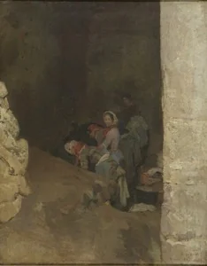 Les Lavandières, detail