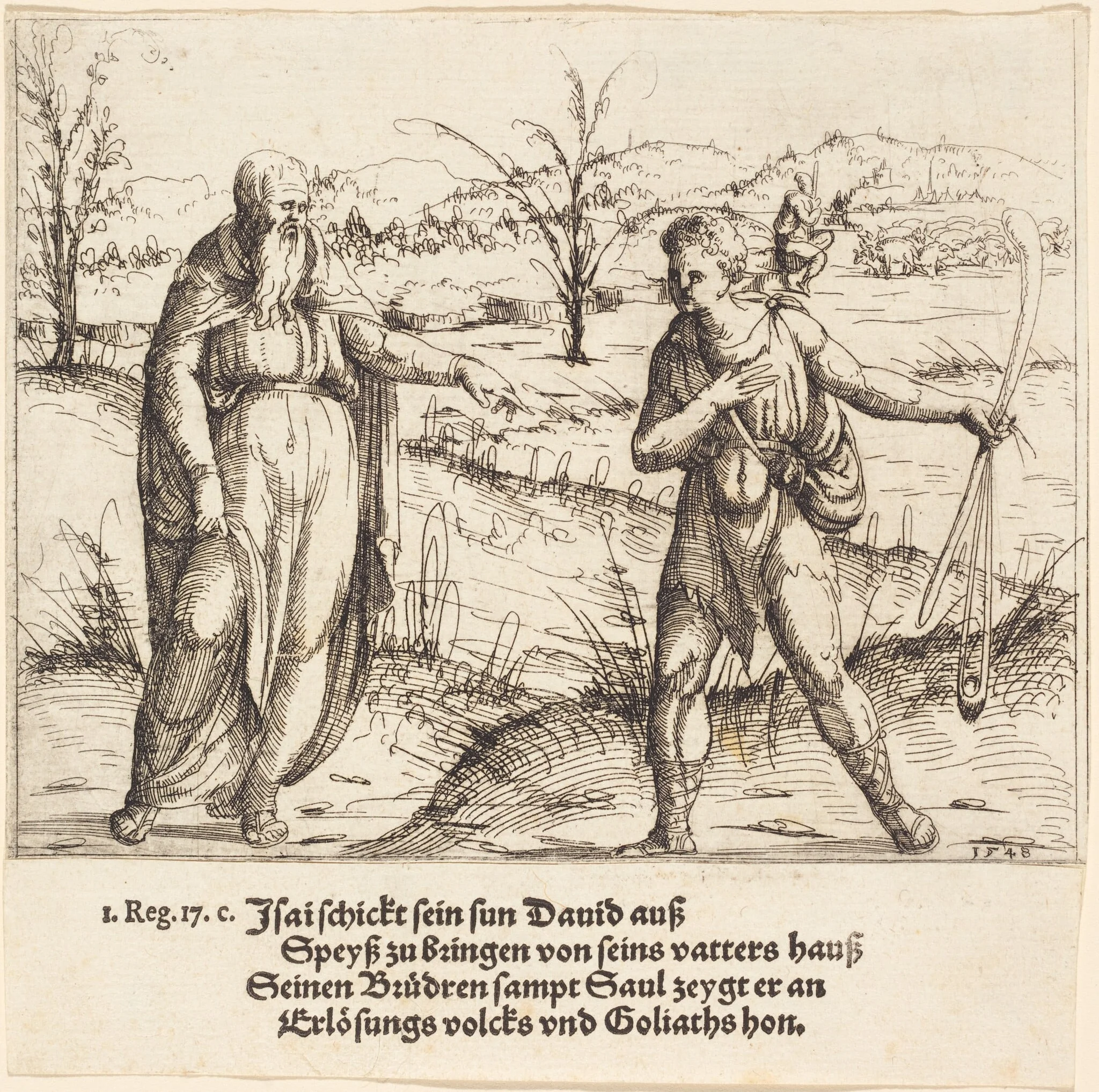 Jesse Sends David to His Brothers and Saul, detail