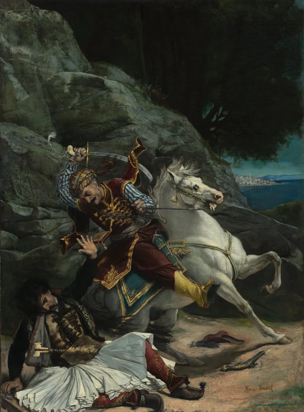 Combat of a Greek and a Turk, by Horace Vernet, unspecified, 1835