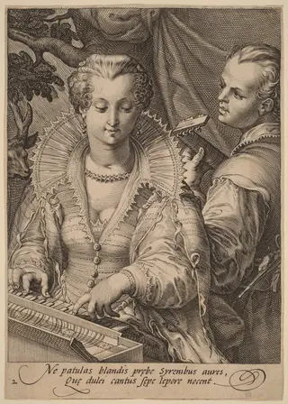 Hearing, by Jan Pietersz Saenredam, ink, 1595