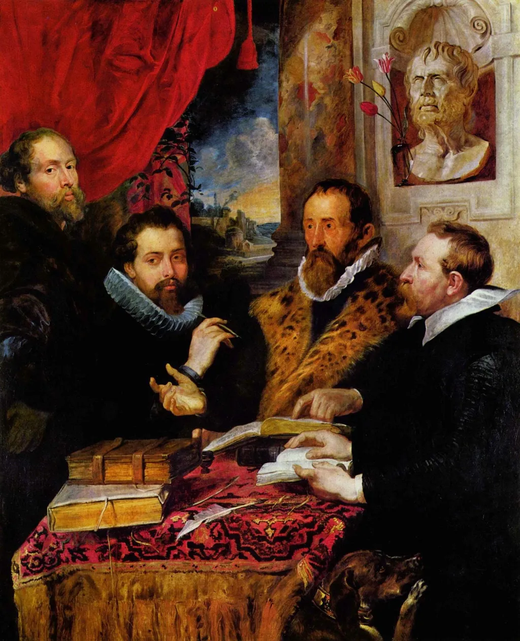 The Four Philosophers, by Peter Paul Rubens, oil, 1611
