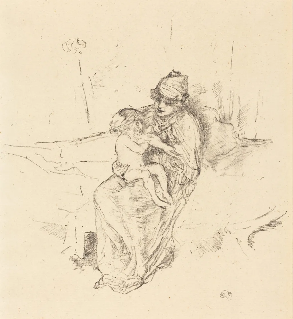 Mother and Child, No. 1, by James McNeill Whistler, ink, 1893