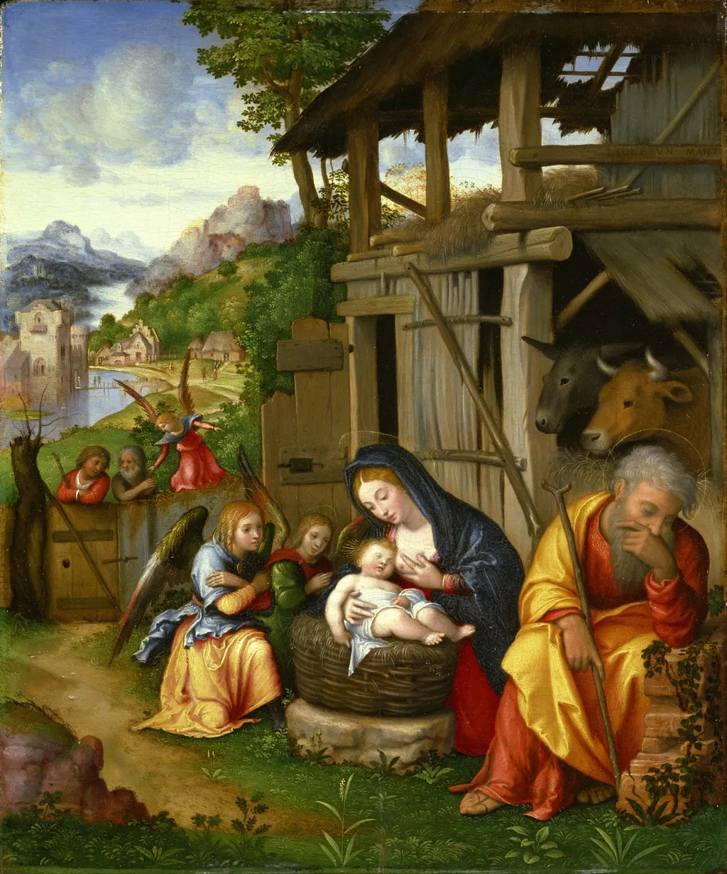 The Nativity, by Lorenzo Leonbruno, oil, 1515