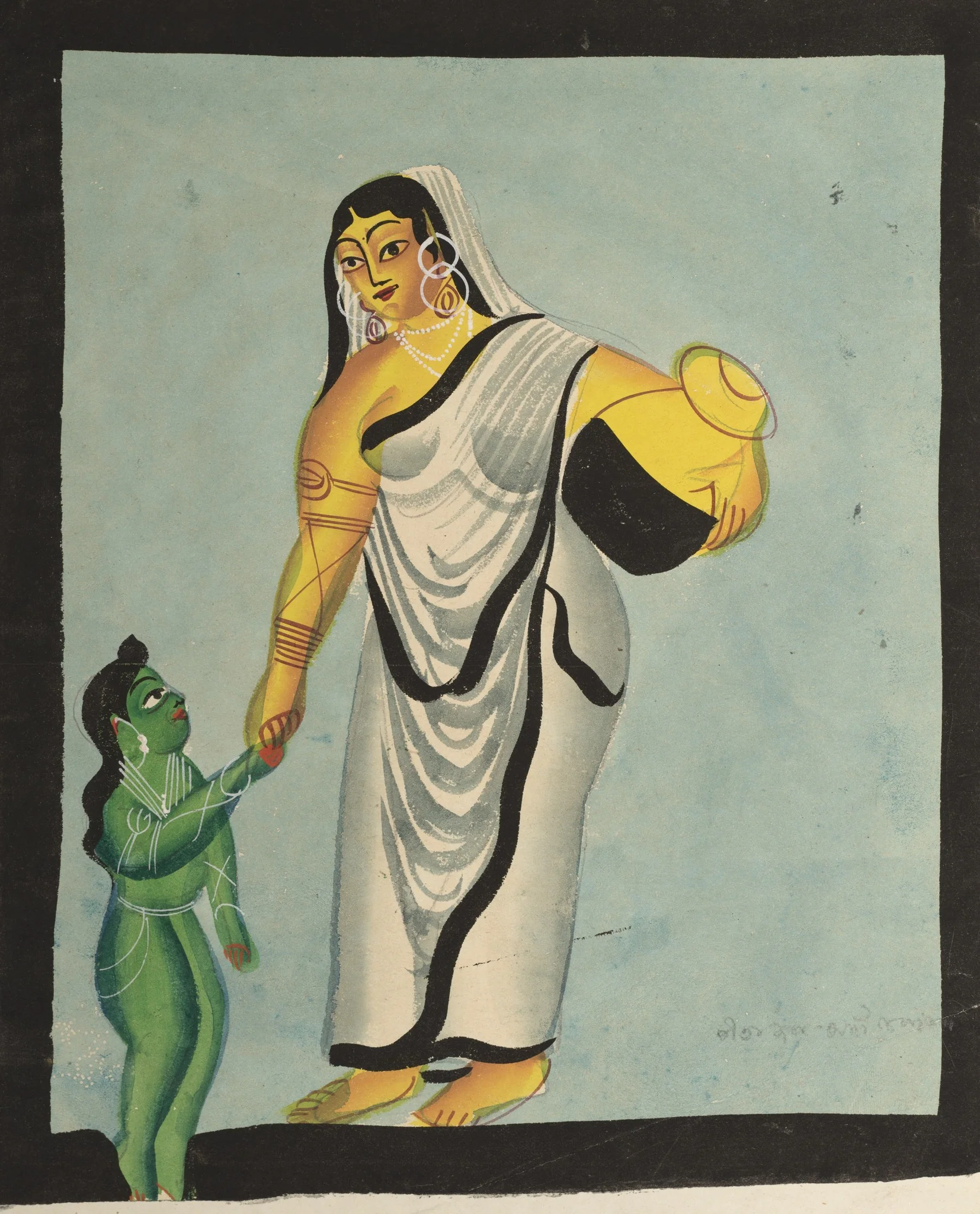 Yasoda Taking the Infant Krishna for a Walk, detail