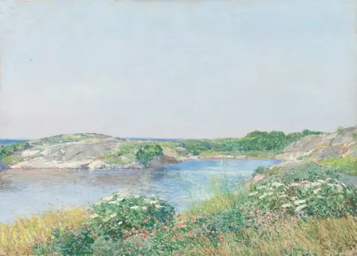The Little Pond, Appledore, by Childe Hassam, oil, 1890