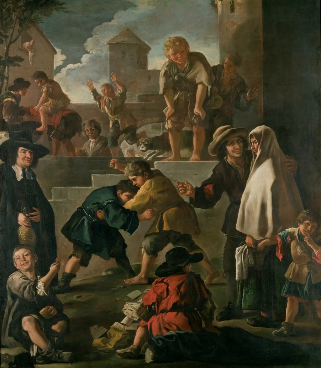 Riña de muchachos, by Luca Giordano, oil, 1698