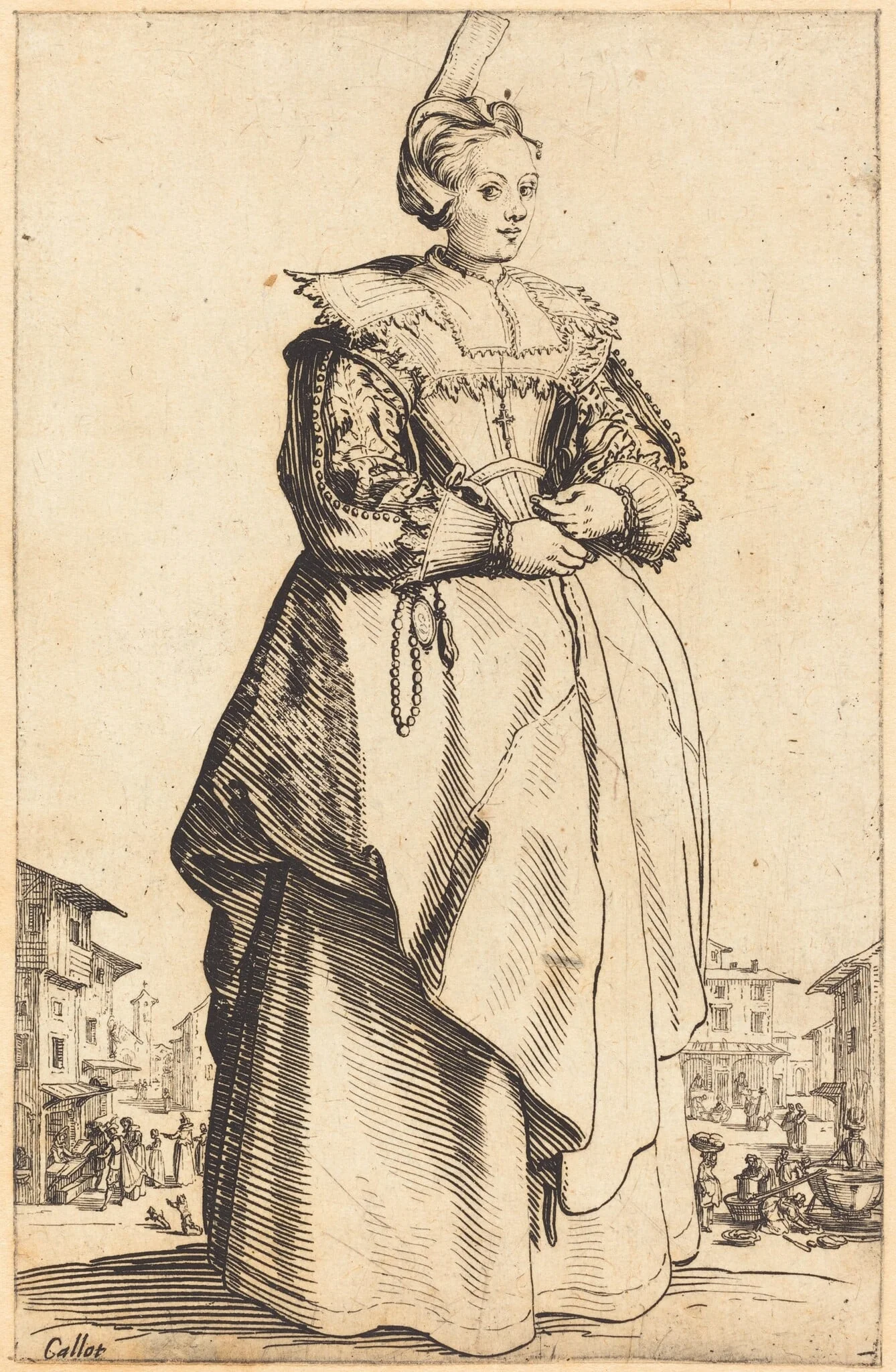 Noble Woman with a Small Hat, detail