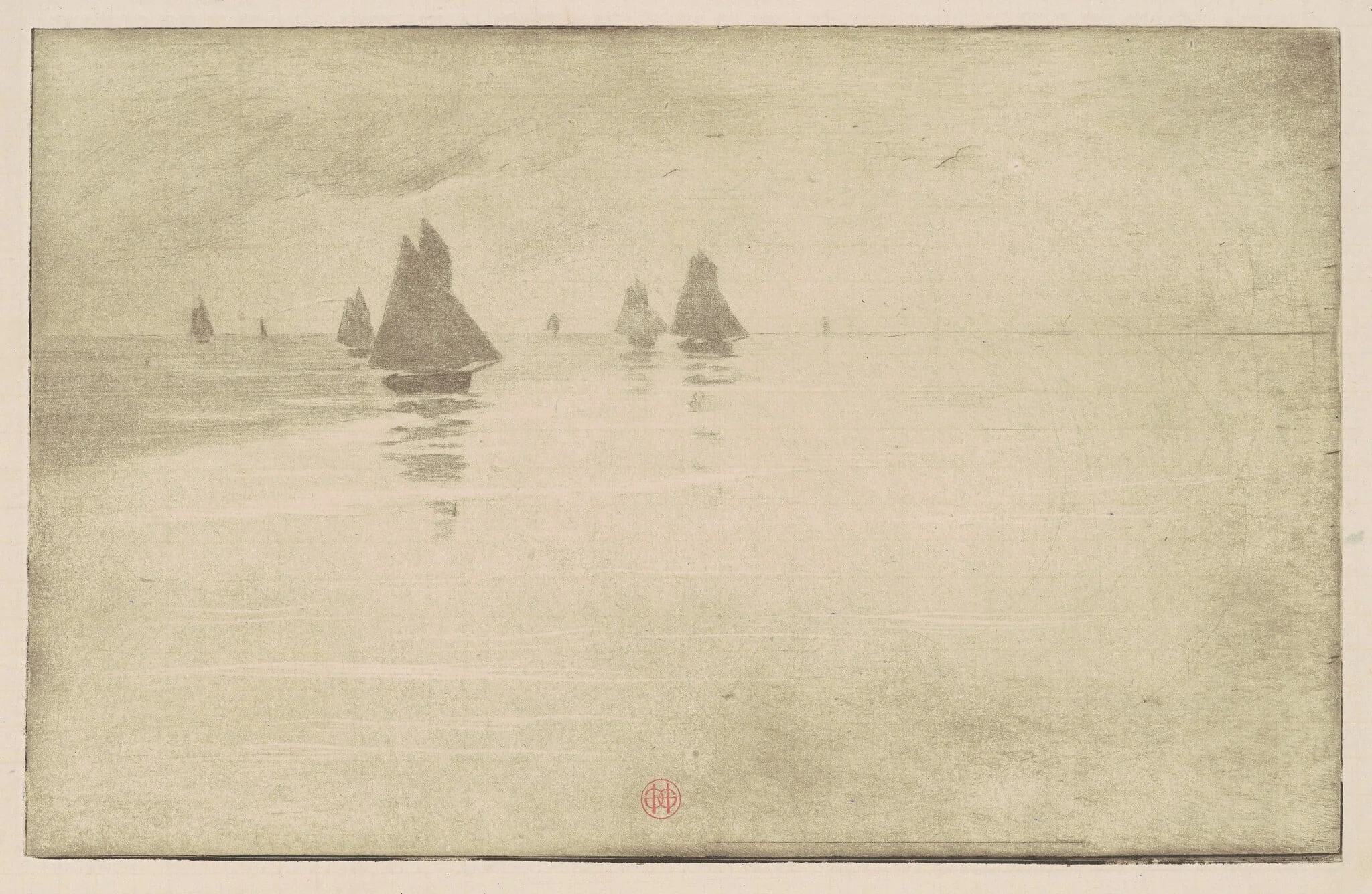 Boats in a Morning Fog, detail