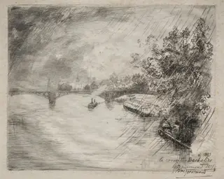 View of the Bridge of Saint-Pères, by Félix Bracquemond, 1877