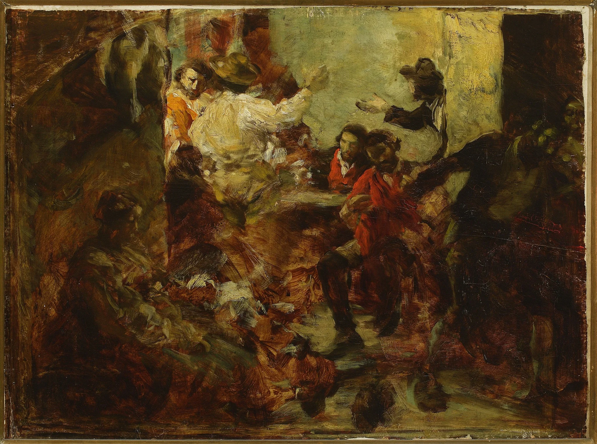 Tavern in Rome, sketch, detail