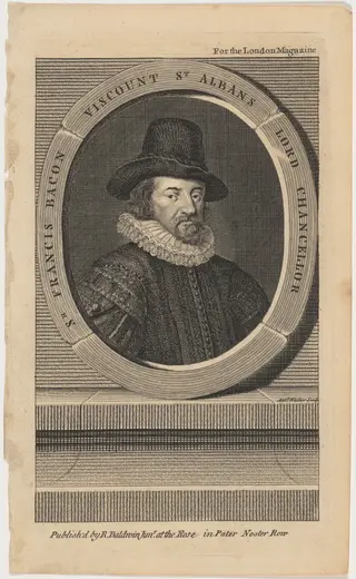 Sir Francis Bacon, by Anthony Walker, ink, 1746