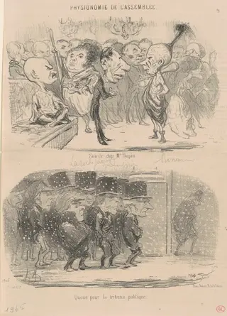 Soirée chez M. Dupin, by Honoré Daumier, ink, 1850