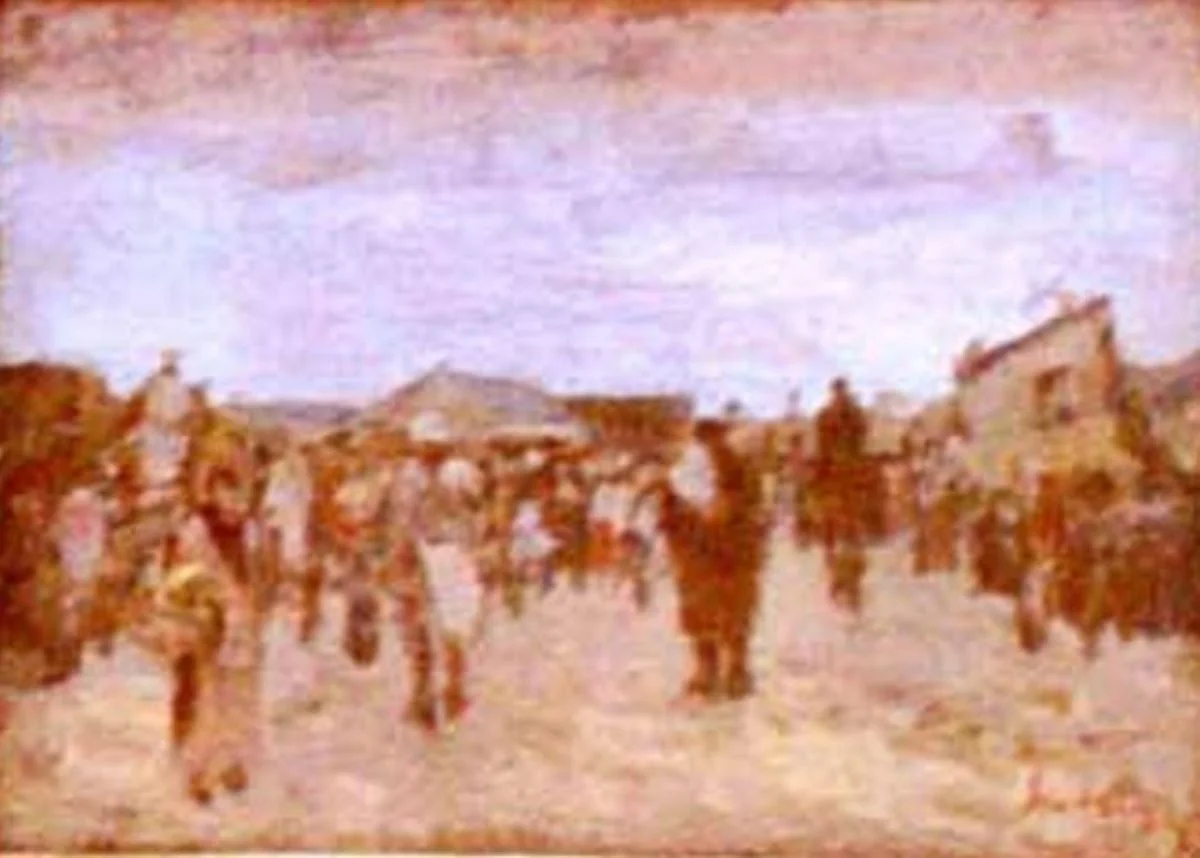 Târg în preajma Buzăului, detail