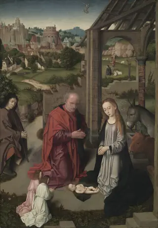 The Nativity, by Gerard David, oil, 1494