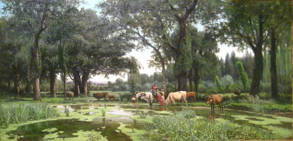 Summer Bloom, by Joaquim Vayreda i Vila, oil, 1889
