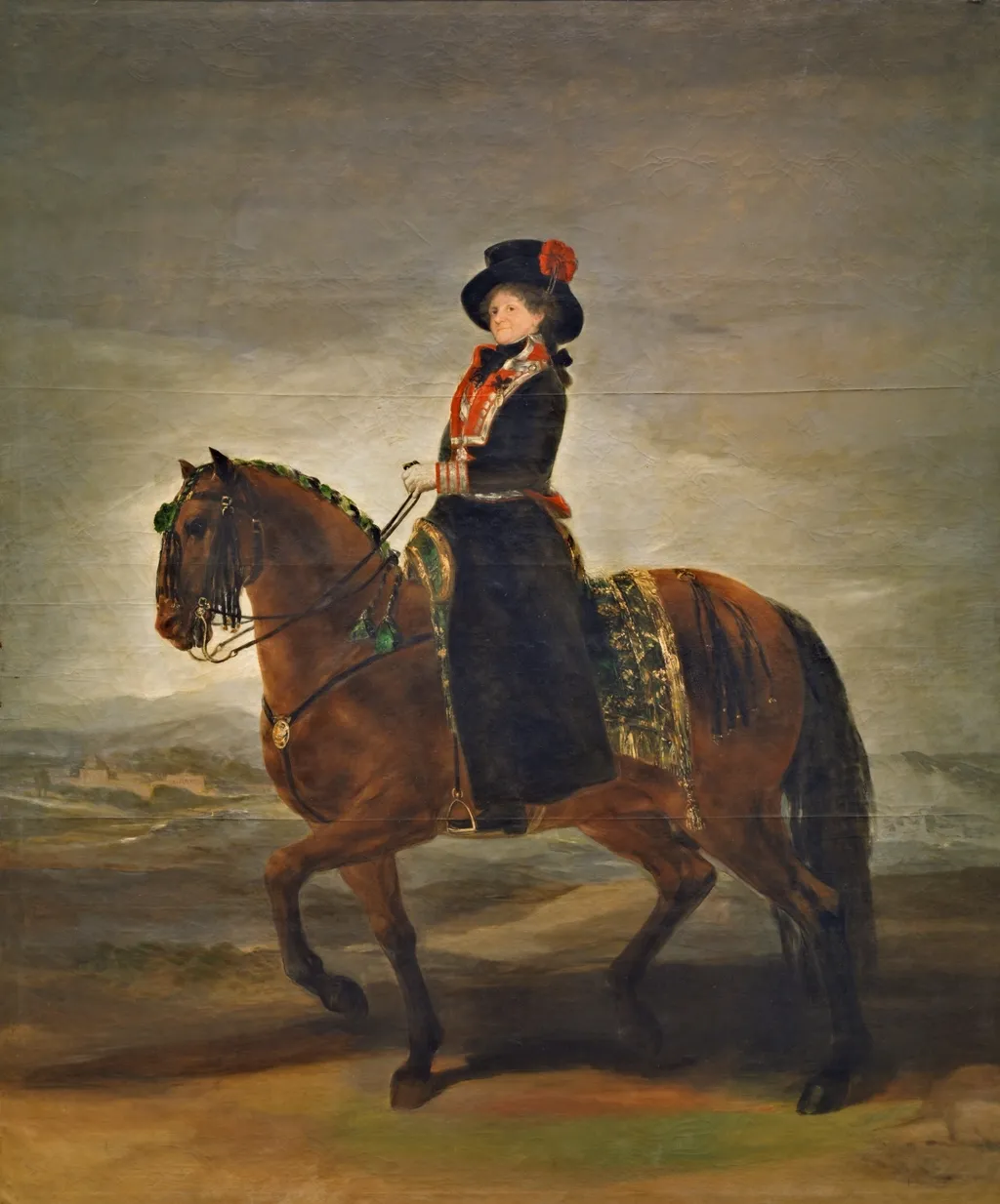 Queen María Luisa on horseback, by Francisco Goya, oil, 1800