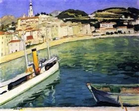 Harbour at Menton, detail