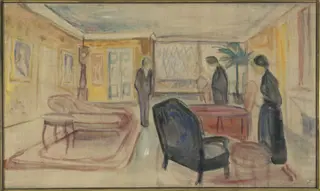Set Design for Henrik Ibsen's "Ghosts", by Edvard Munch, tempera, 1906