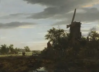 Landscape with a Windmill, by Jacob van Ruisdael, oil, 1646