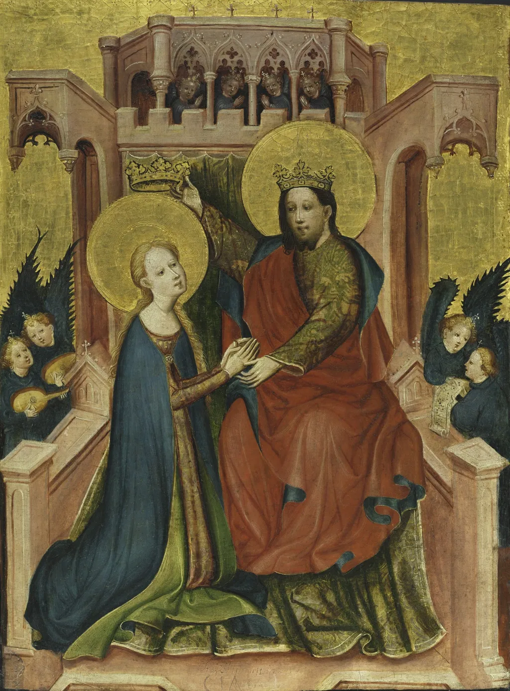 Coronation of the Virgin, by Master of the Fröndenberg Altar, unspecified, 1410