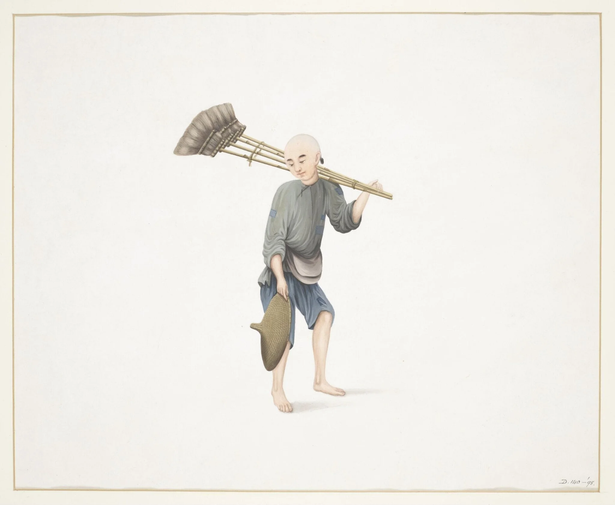 A Broom Seller, detail