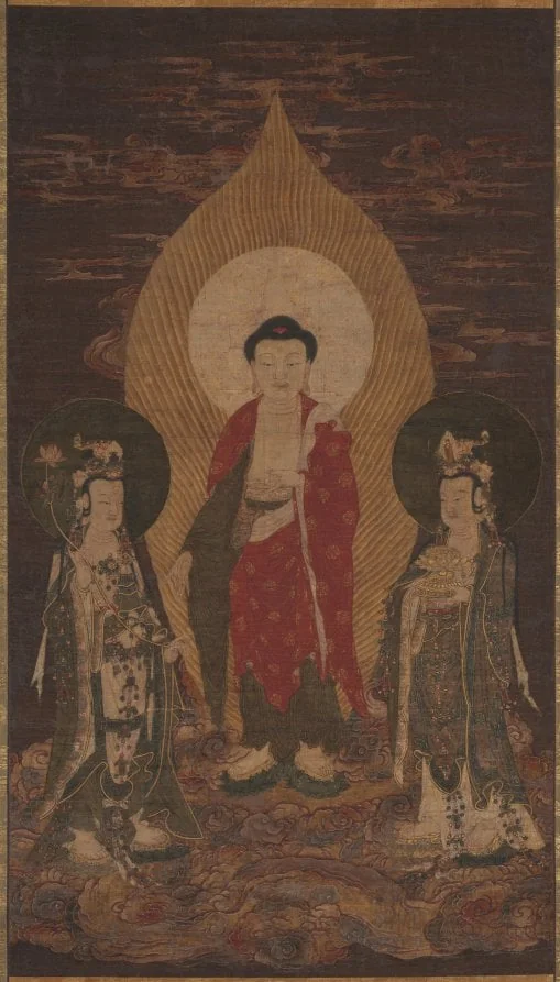 Amitābha Triad, detail