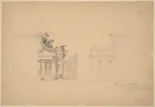 Brickwork in Rimini, by John Russell Pope, graphite, 1898