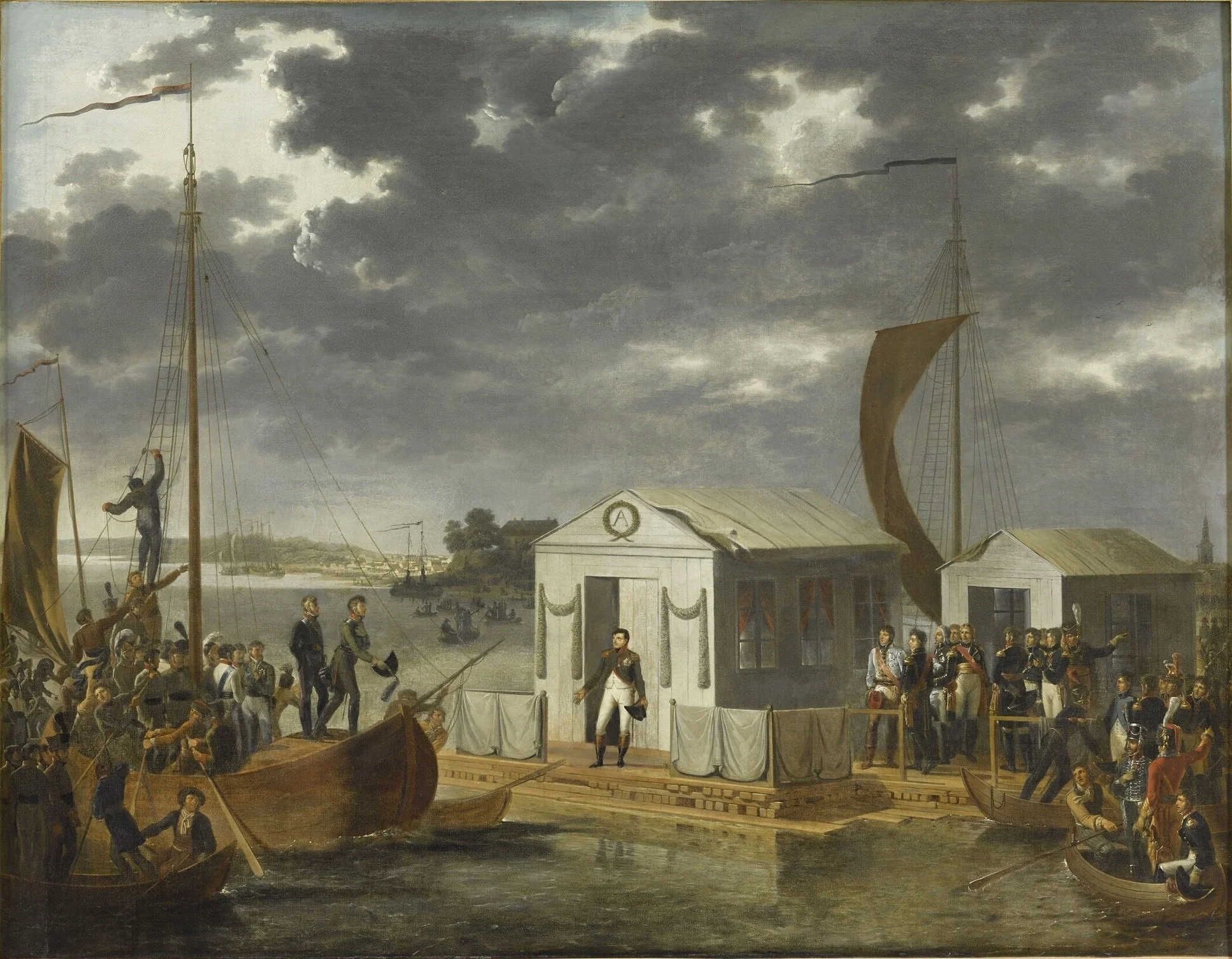 The Meeting of Napoleon I and Tsar Alexander I at Tilsit, detail