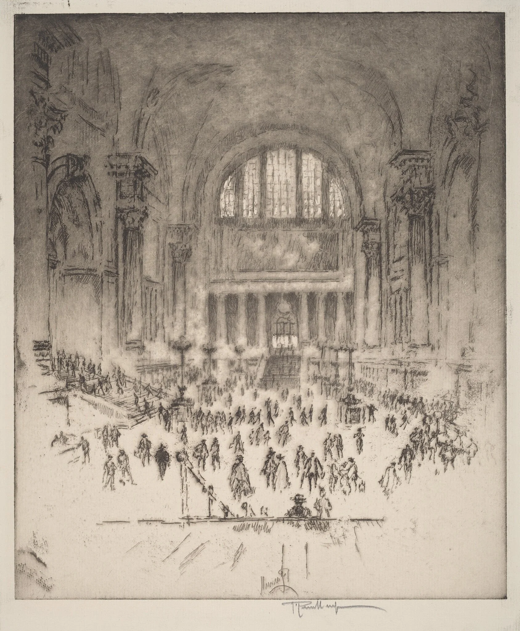 The Marble Hall, Pennsylvania Station, New York, detail