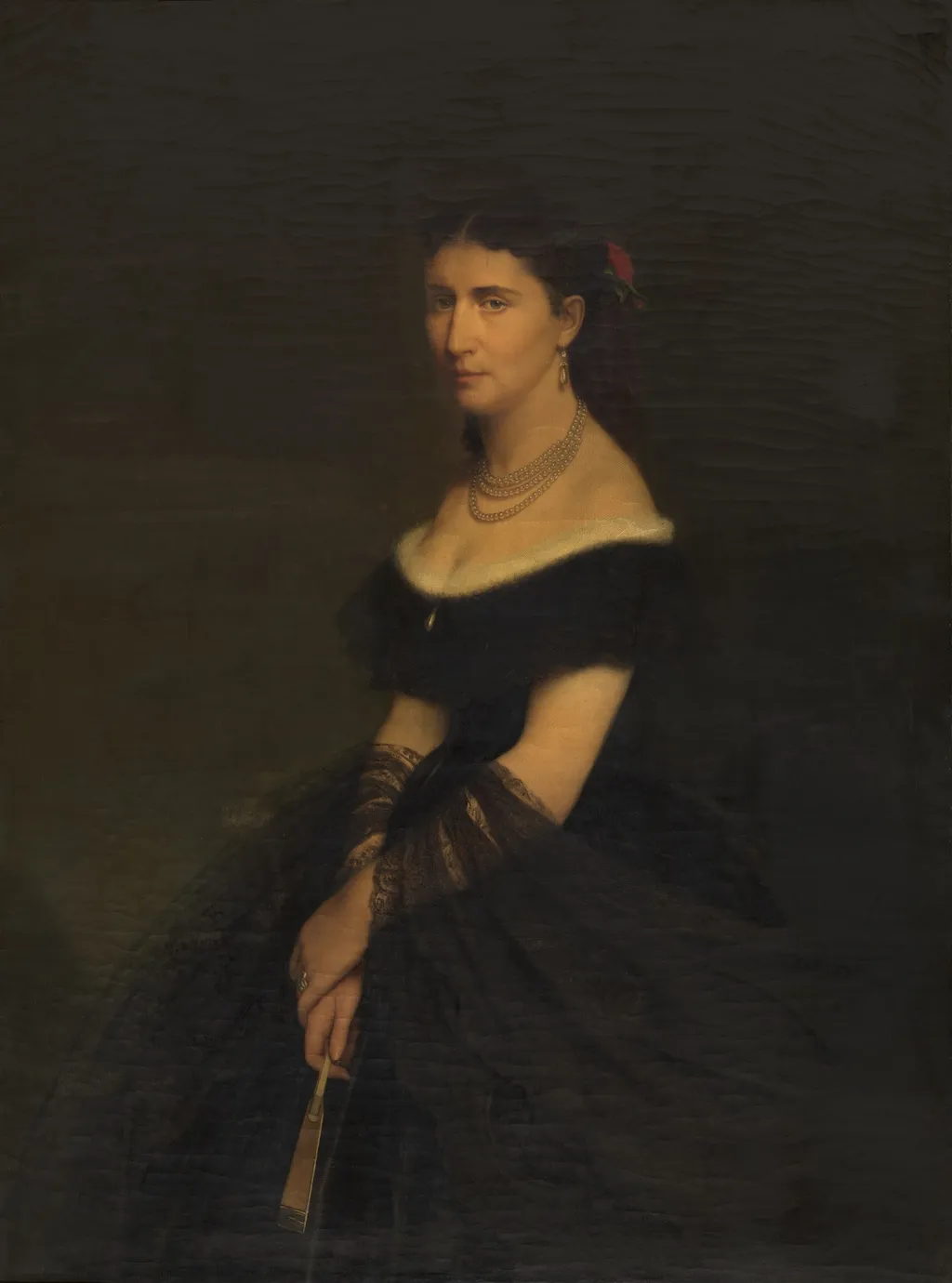 Portrait of a Woman, by Josse Impens, oil, 1882