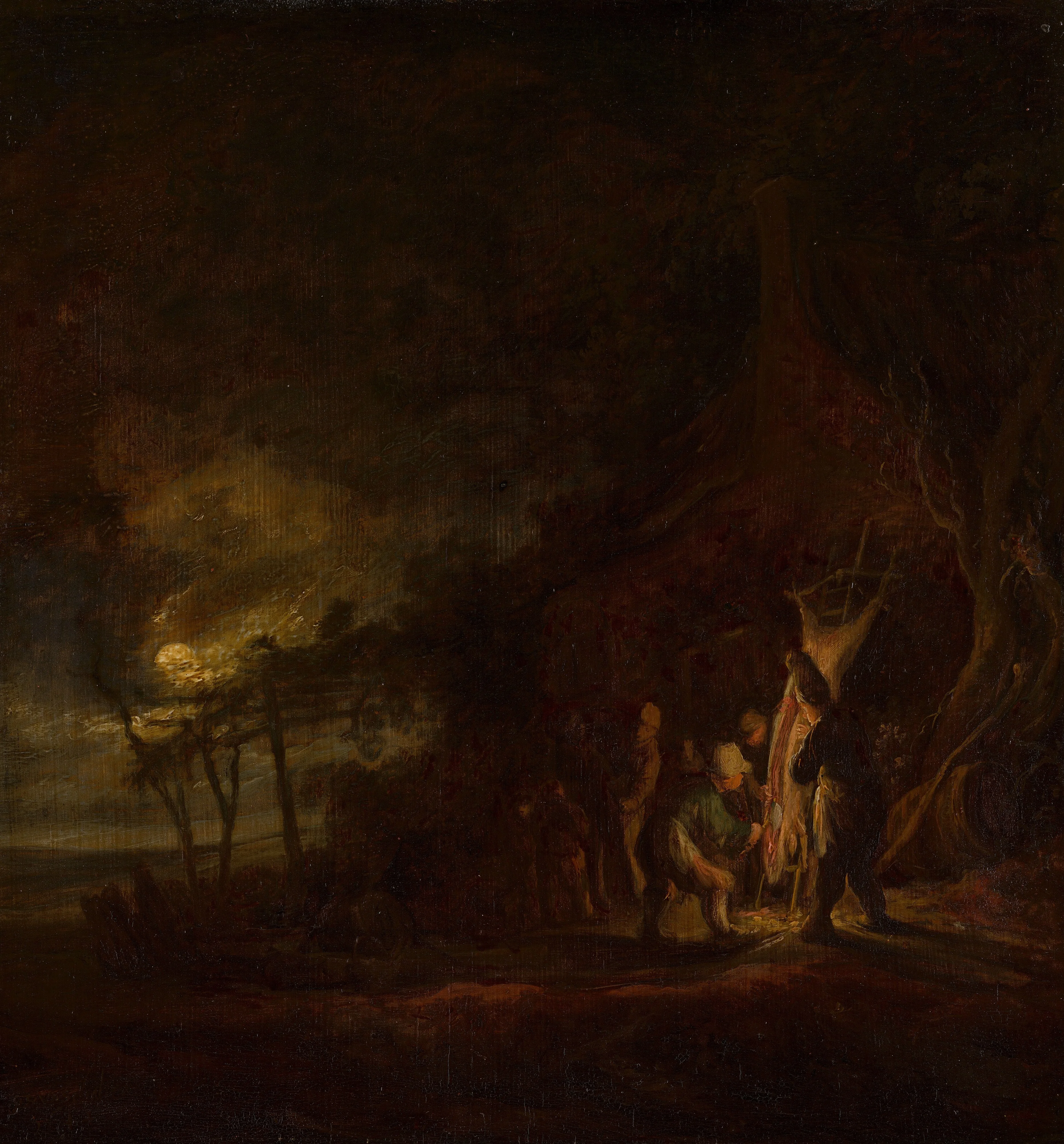 Slaughtered Pig in a Moonlit Landscape, detail