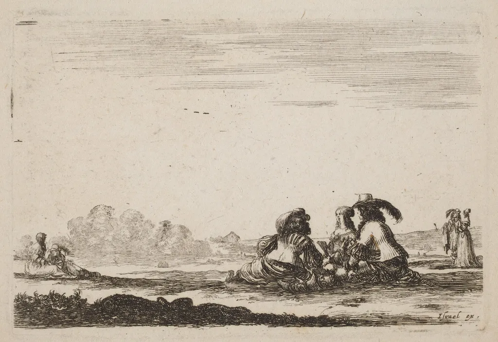 Lords and Ladies Conversing, by Stefano Della Bella, ink, 1642
