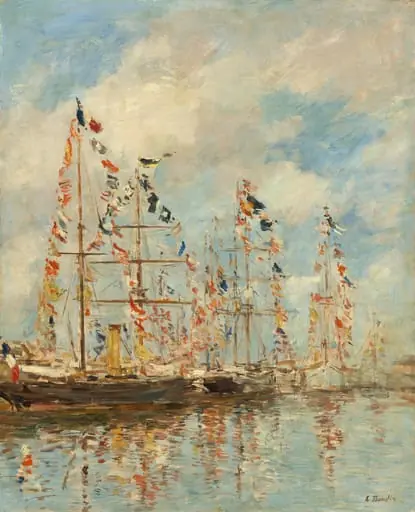 Yacht Basin at Trouville-Deauville, by Eugène Boudin, oil, 1896